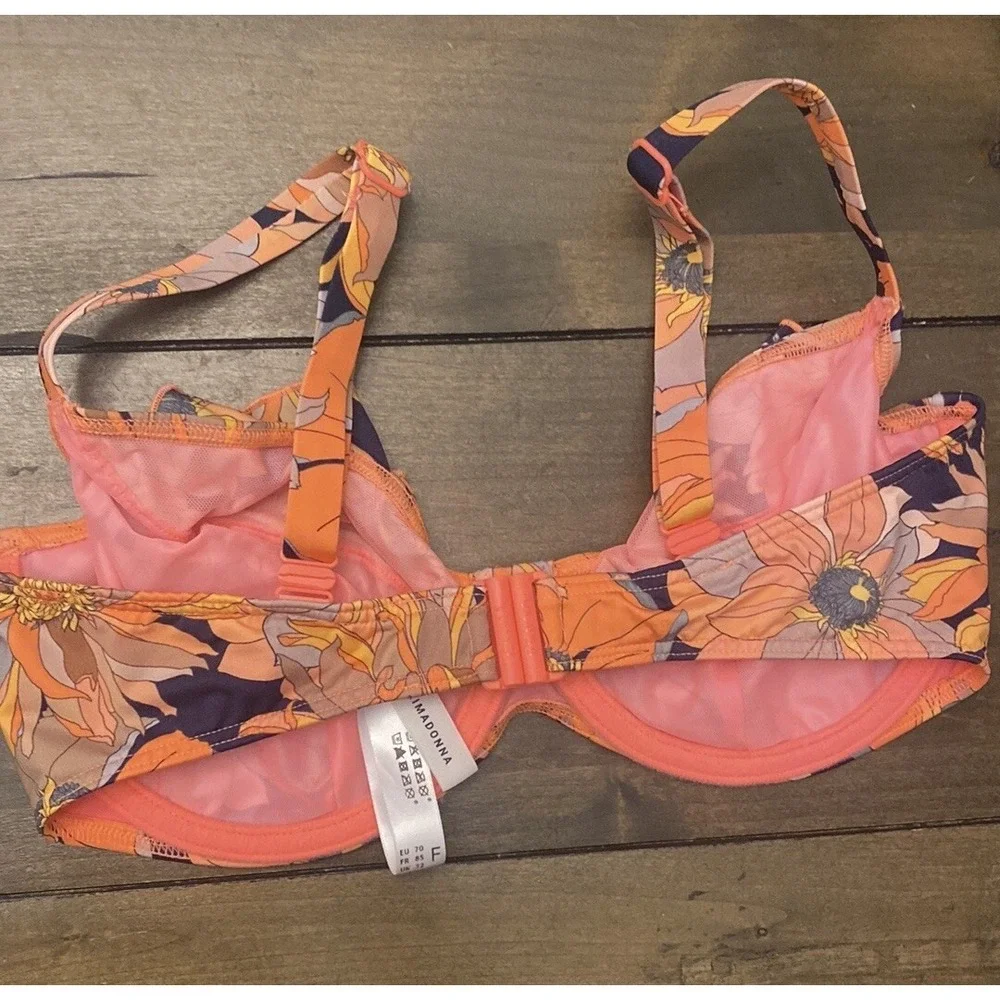 PrimaDonna Sherry Floral Bikini Top Womens 32F  Swim Underwire Beach Resort
